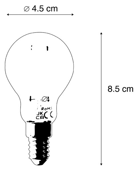 Set 5 becuri Lampă LED Smart E14 reglabilă în Kelvin P45 goldline 4,9W 470 lm 1800-4000K