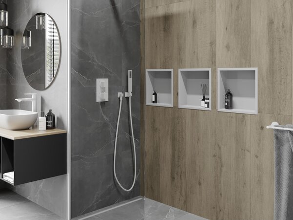 Mexen X-Wall-R, raft de perete cu guler 30 x 30 cm, alb, 1920303010