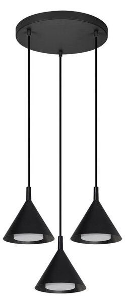 BRILAGI - LED Lampă suspendată pe cablu CONE TRIPLE ROUND 3xGX53/15W/230V negru