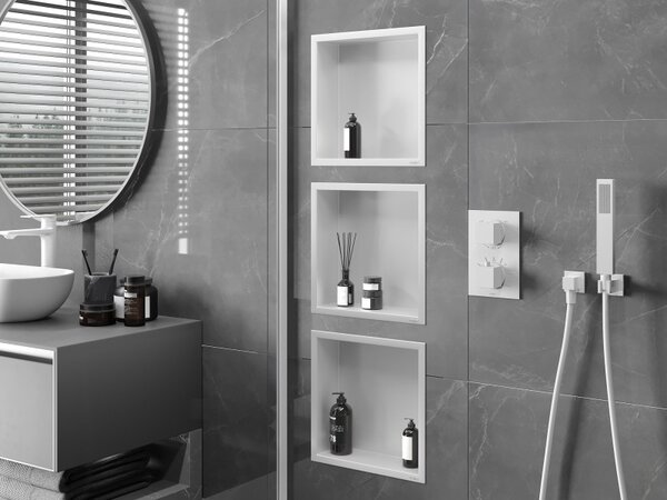 Mexen X-Wall-R, raft de perete cu guler 30 x 30 cm, alb, 1920303010
