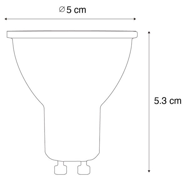 Set de 5 becuri LED GU10 reglabile 50mm Honey Rate 6W 400 lm 3000K