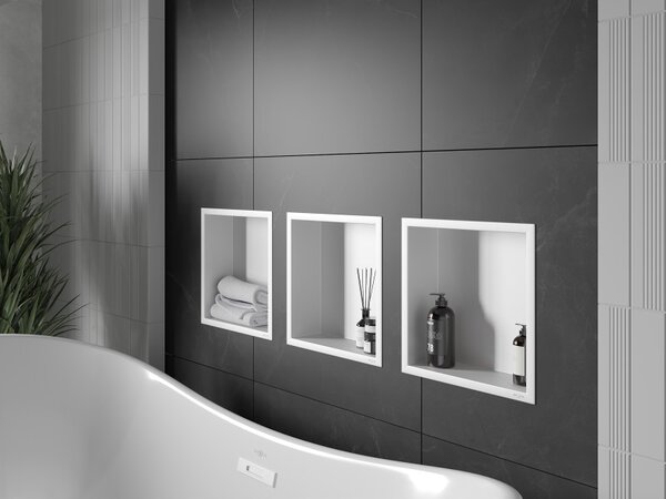 Mexen X-Wall-R, raft de perete cu guler 30 x 30 cm, alb, 1920303010