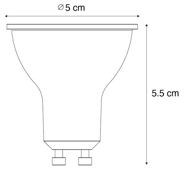 Set de 5 becuri LED GU10 reglabile 3W 200 lm 4000K