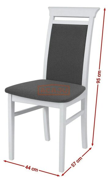 Scaun IDENTO, gri/alb, stofa/lemn, 44x57x95 cm