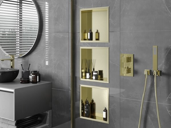 Mexen X-Wall-R, raft de perete cu guler 30 x 30 cm, auriu lucios, 1950303010