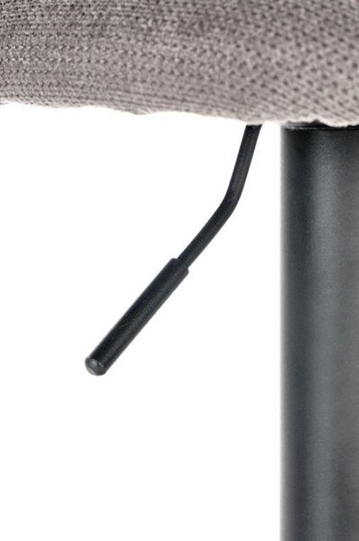 Scaun bar H104, gri/negru, stofa/otel, 55x53x90/112 cm