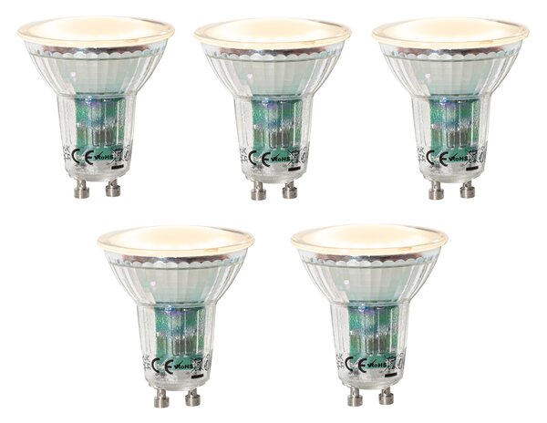 Set de 5 becuri LED GU10 reglabile cu senzor crepuscular 3W 200 lm 2200K