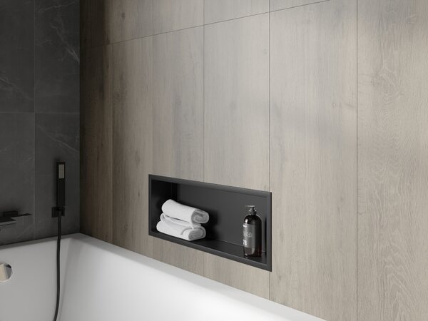 Mexen X-Wall-R, raft de perete cu guler 60 x 20 cm, negru mat, 1970602010