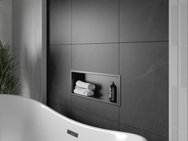 Mexen X-Wall-R, raft de perete cu guler 60 x 20 cm, negru mat, 1970602010