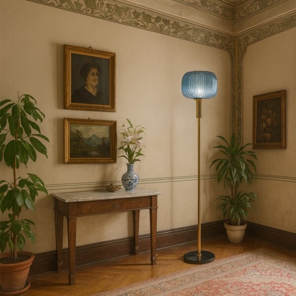 Lampadar ONLI DOROTY 1xE27/22W/230V albastru/auriu