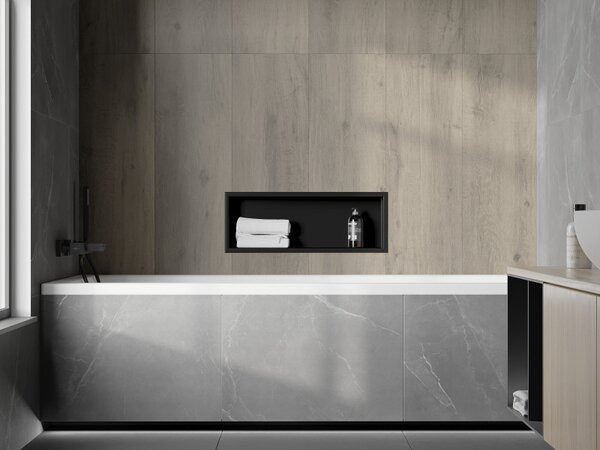 Mexen X-Wall-R, raft de perete cu guler 60 x 20 cm, negru mat, 1970602010