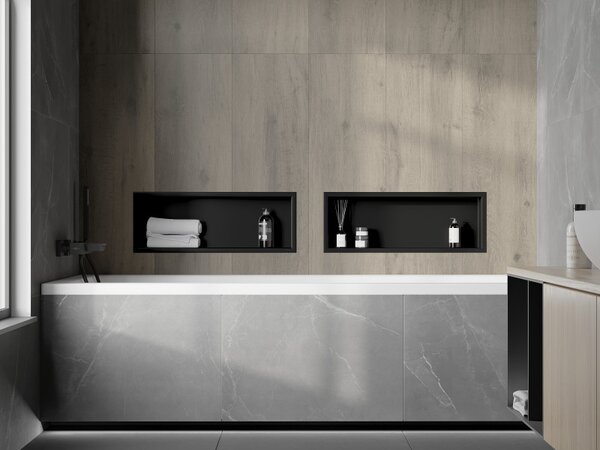 Mexen X-Wall-R, raft de perete cu guler 60 x 20 cm, negru mat, 1970602010