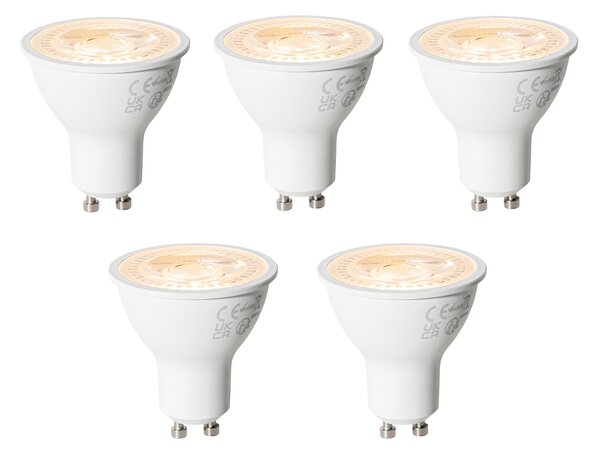 Set de 5 becuri LED GU10 cu 3 trepte de intensitate, 6W, 430 lm, 2000 - 6000K