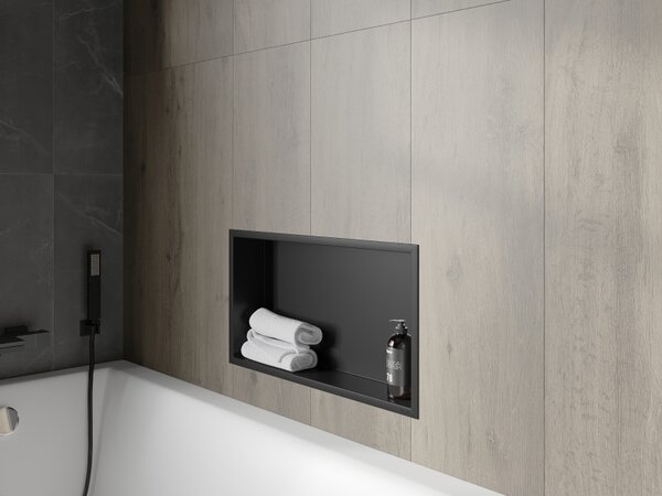 Mexen X-Wall-R, raft de perete cu guler 60 x 30 cm, negru mat, 1970603010