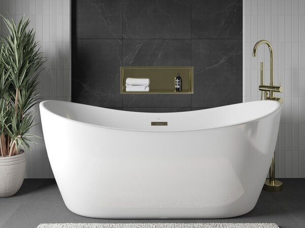 Mexen X-Wall-R, raft de perete incorporat cu guler 60 x 20 cm, auriu lucios, 1950602010