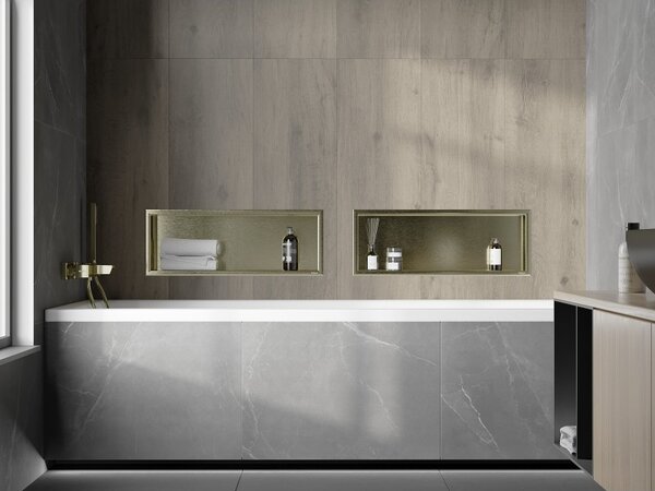 Mexen X-Wall-R, raft de perete incorporat cu guler 60 x 20 cm, auriu lucios, 1950602010