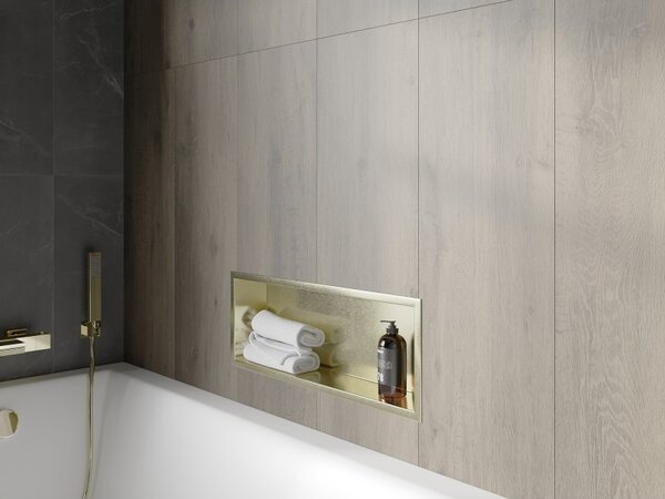 Mexen X-Wall-R, raft de perete incorporat cu guler 60 x 20 cm, auriu lucios, 1950602010