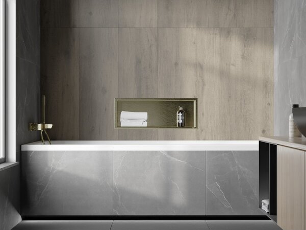 Mexen X-Wall-R, raft de perete incorporat cu guler 60 x 20 cm, auriu lucios, 1950602010