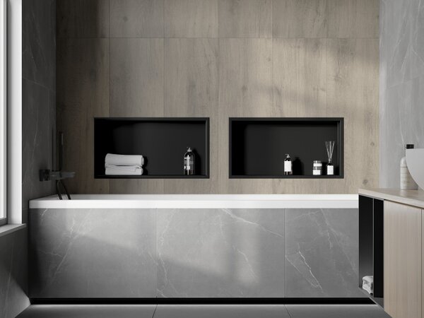 Mexen X-Wall-R, raft de perete cu guler 60 x 30 cm, negru mat, 1970603010