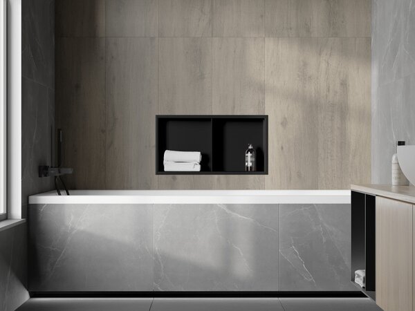 Mexen X-Wall-R, raft de perete cu guler 60 x 30 cm, negru mat, 1970603010S