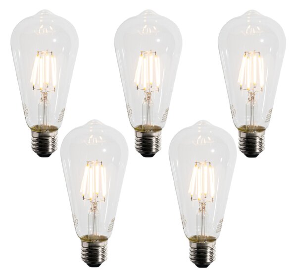 Set de 5 becuri LED E27 A60 cu senzor crepuscular 4W 400 lm 2200K