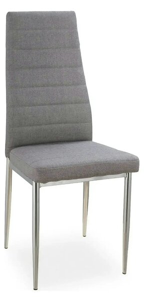 Scaun tapitat H263, gri/crom, stofa clasica/metal, 40X38X96 cm