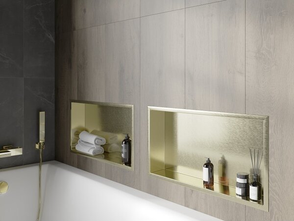 Mexen X-Wall-R, raft de perete cu guler 60 x 30 cm, auriu lucios, 1950603010