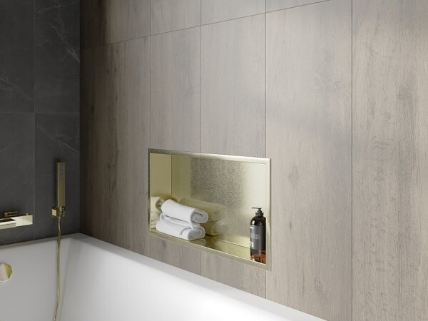 Mexen X-Wall-R, raft de perete cu guler 60 x 30 cm, auriu lucios, 1950603010