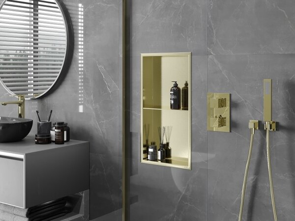 Mexen X-Wall-R, raft de perete cu guler 60 x 30 cm, auriu lucios, 1950603010S