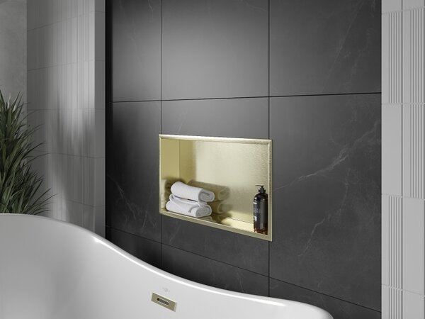 Mexen X-Wall-R, raft de perete cu guler 60 x 30 cm, auriu lucios, 1950603010