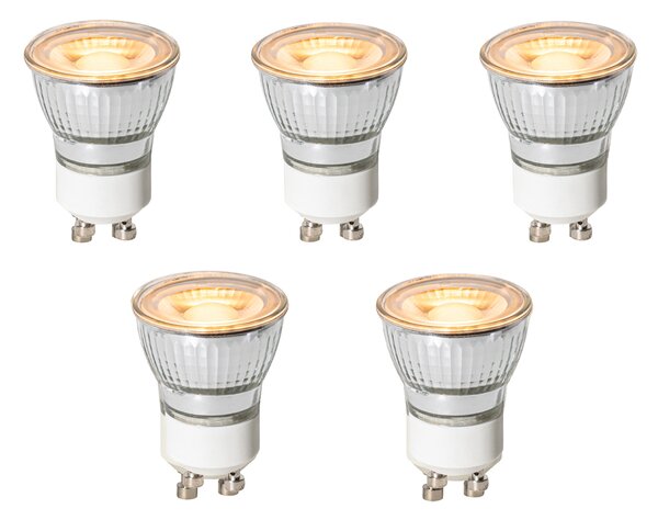 Set de 5 becuri LED GU10 cu 3 trepte de intensitate luminoasă, 35 mm, 4 W, 200 lm, 2200 K