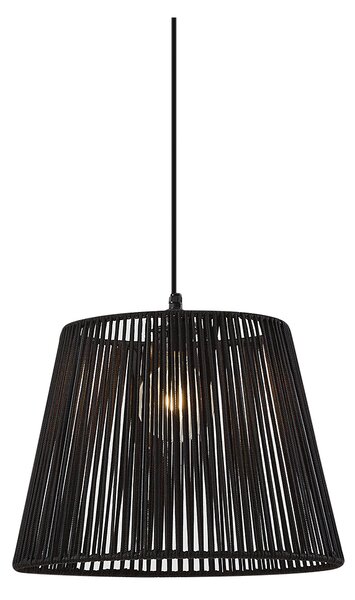 Lampa suspendată de exterior neagră cu abajur din frânghie neagră IP44 - Cava Jayla