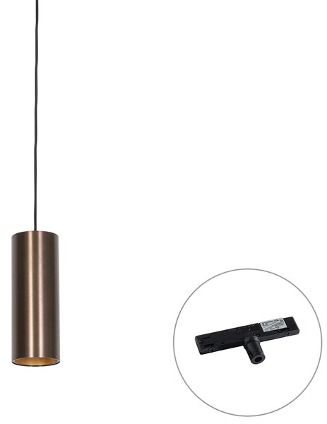 Lampă suspendată de design, bronz închis, cu adaptor pentru șină monofazată - Slimline Tubo