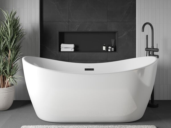 Mexen X-Wall-R, raft de perete incorporat cu guler 90 x 30 cm, negru mat, 1970903010