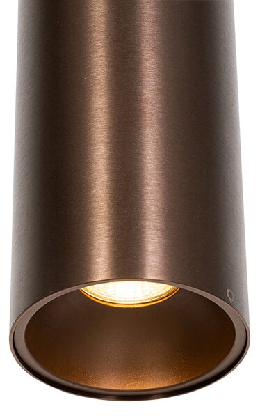 Lampă suspendată de design, bronz închis, cu adaptor pentru șină monofazată - Slimline Tubo