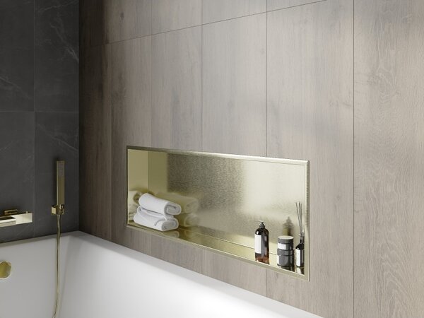 Mexen X-Wall-R, raft de perete cu guler 90 x 30 cm, auriu lucios, 1950903010