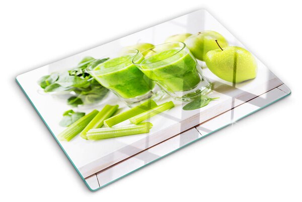 Tocător de bucătărie Smoothie verde cu ingrediente proaspete