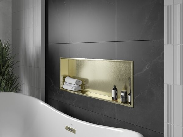 Mexen X-Wall-R, raft de perete cu guler 90 x 30 cm, auriu lucios, 1950903010