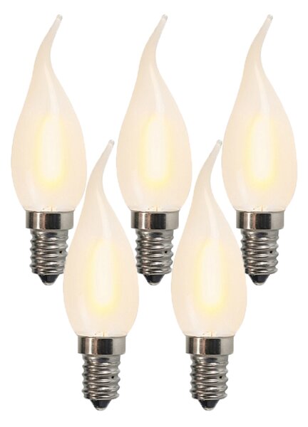 Set de 5 becuri LED cu filament mat E14 BXS35 1W 100 Lumeni 2200K