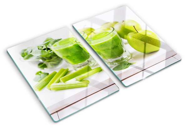 Tocător de bucătărie Smoothie verde cu ingrediente proaspete