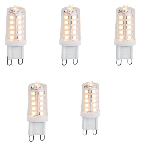 Set de 5 becuri LED G9 reglabile în 3 trepte, 3W, 250lm, 2700K
