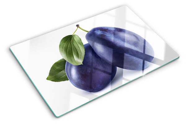 Tocător sticlă Prune cu frunze