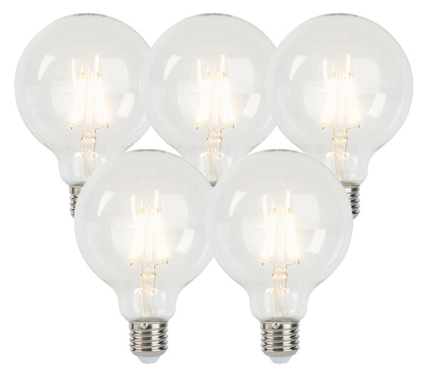 Set de 5 becuri LED cu dimmer E27 G95 5W 470lm 2700K