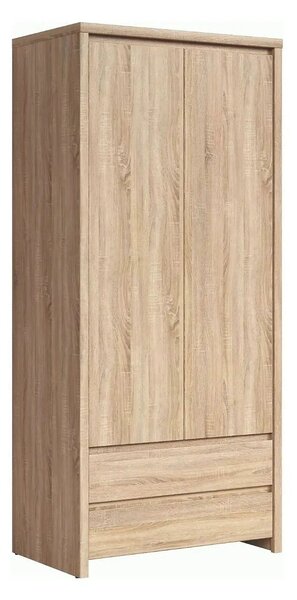 Dulap KASPIAN, stejar sonoma, PAL, cu 2 usi si 2 sertare, 90x56x201 cm