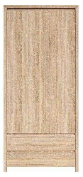 Dulap KASPIAN, stejar sonoma, PAL, cu 2 usi si 2 sertare, 90x56x201 cm