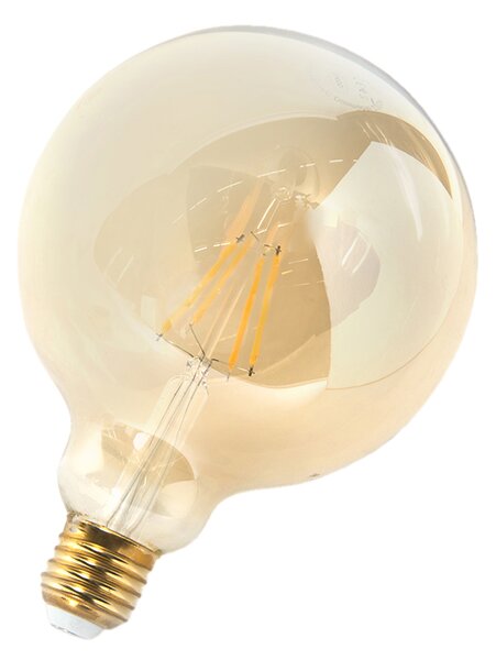 Set de 3 becuri LED cu dimmer E27 G125 auriu 5W 450lm 2200K