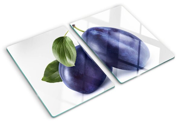 Tocător sticlă Prune cu frunze