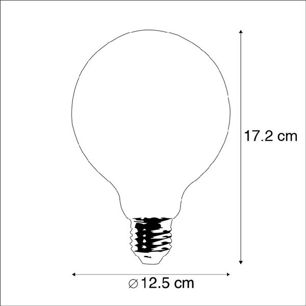 Set de 3 becuri LED cu dimmer E27 G125 auriu 5W 450lm 2200K