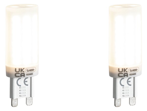 Set de 2 becuri LED G9 reglabile în 3 trepte, opal, 4,5W, 500lm, 4000K