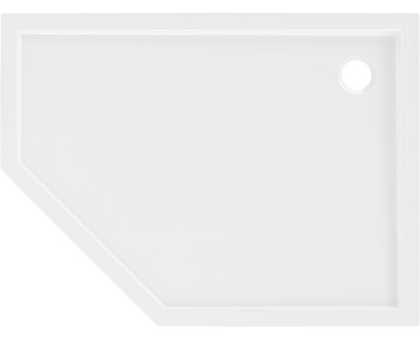 Cădiță de duș Mexen Flow Slim, pentagonală, cu montare pe dreapta, subțire, 100 x 90 cm, alb lucios, 46P109010R